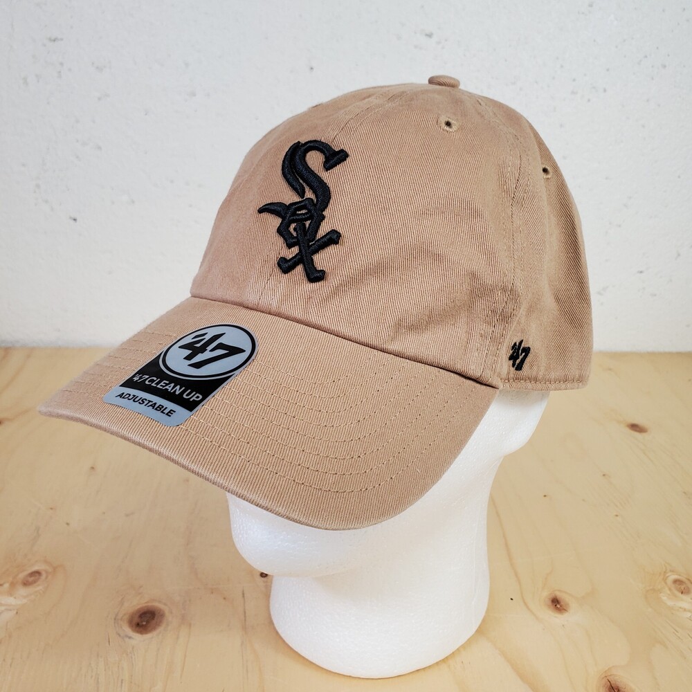 Chicago White Sox Baseball Cap '47 Brand Clean Up Beige Strapback Dad Hat MLB